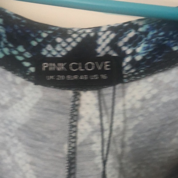 Blue Python Print Wrap Dress - Picture 3 of 5